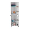 Tuhome Urano Corner Linen Cabinet, Five External Shelves, Single Door, Four Interior Shelves, White MLB3921